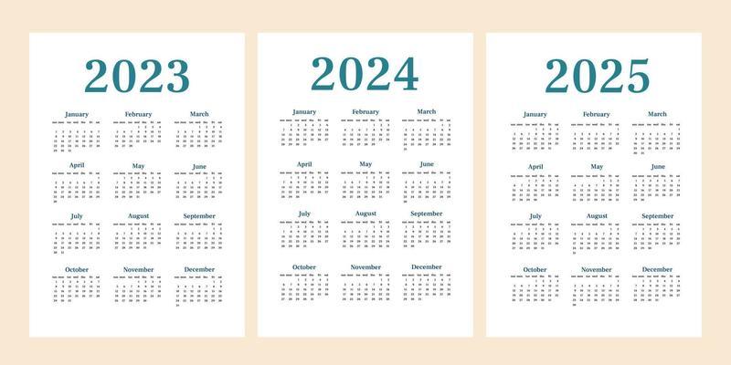 calendario 2024 año. la semana empieza el domingo. plantilla anual de  calendario inglés 2024. 5081041 Vector en Vecteezy