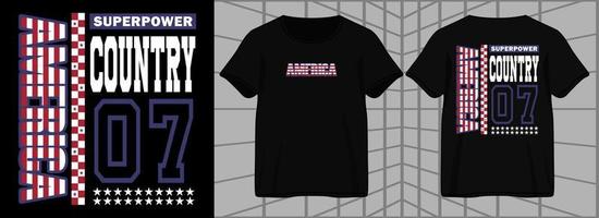 graphic design for t shirt, with text america country, for street wear, vintage fashion and urban style