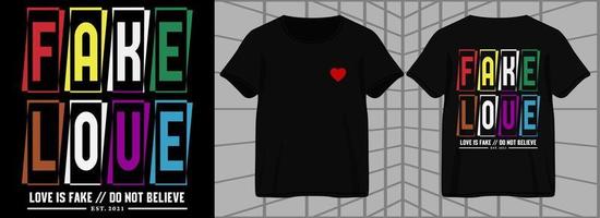 Letras de amor falsas. Diseño gráfico estético para ropa de calle de camisetas y estilo urbano. vector