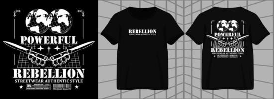 rebellion aesthetic graphic design for t shirt streetwear and urban style vector