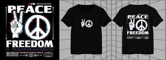 paz por la libertad. diseño gráfico estético para ropa de calle de camisetas y estilo urbano vector