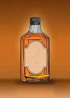 concepto de botella de whisky. ilustración vectorial realista vector