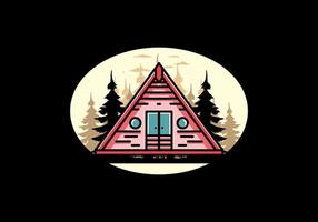 Triangle wood cabin illustration design vector