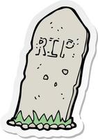 sticker of a cartoon spooky grave vector