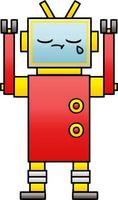 gradient shaded cartoon crying robot vector