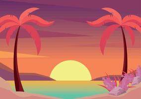 beach seascape sunset time vector