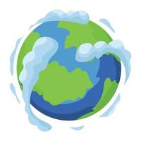 earth planet with clouds vector