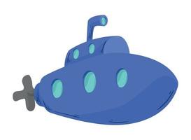 blue submarine vehicle vector