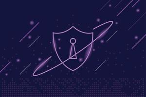 purple shield and lights vector