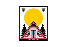 Triangle wood cabin illustration design vector