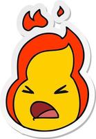 sticker cartoon kawaii cute fire flame vector