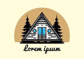 Triangle wood cabin illustration design vector