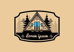 Triangle wood cabin illustration design vector