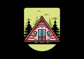 Triangle wood cabin illustration design vector