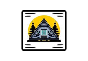 Triangle wood cabin illustration design vector