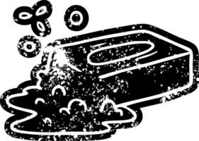 icono de grunge dibujo de un jabón burbujeado vector