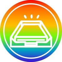 low office paper stack circular in rainbow spectrum vector