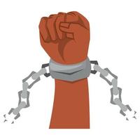 slave hand broken chains vector