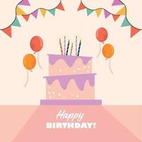 happy birthday lettering celebration vector