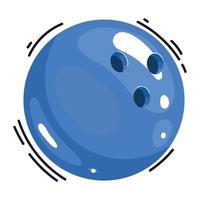 bola de boliche azul vector