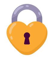 heart shape secure padlock vector