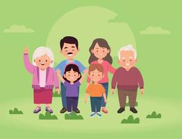 family members in landscape vector