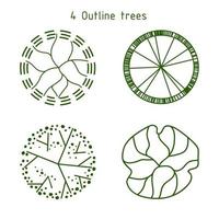 Trees for the master plan. Tree plans for architectural floor plans or landscape designs. vector