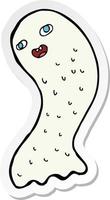 sticker of a funny cartoon ghost vector