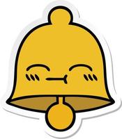 sticker of a cute cartoon bell vector