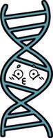 cute cartoon DNA strand vector