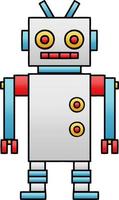 gradient shaded cartoon dancing robot vector