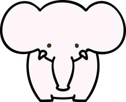 quirky hand drawn cartoon elephant vector