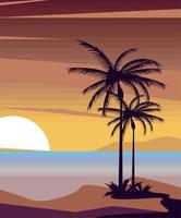 beach seascape sunrise vector