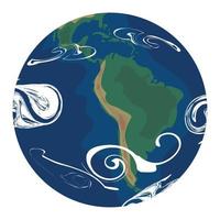 planeta tierra con viento vector