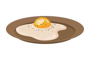 dish with egg fried vector
