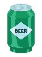 lata de cerveza verde vector