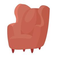 sofá rojo muebles casa vector