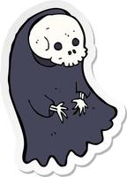 sticker of a cartoon spooky ghoul vector