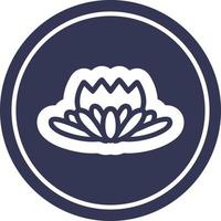 lotus flower circular icon vector