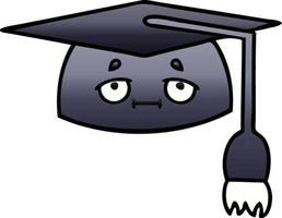 gradient shaded cartoon graduation hat vector