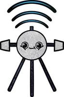 retro grunge texture cartoon satellite vector