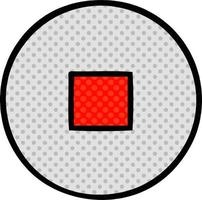 comic book style cartoon stop button vector