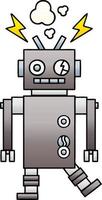 gradient shaded cartoon malfunctioning robot vector