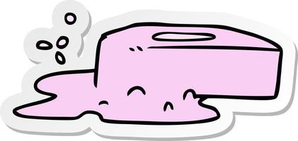 sticker cartoon doodle of a bubbled soap vector