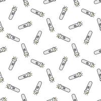 Flashlight hand drawn sketch. Seamless pattern. Cute torch seamless pattern in doodle style isolated on white. vector