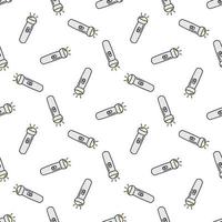 Flashlight hand drawn sketch. Seamless pattern. Cute torch seamless pattern in doodle style isolated on white. vector