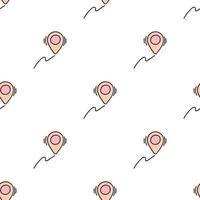 map pin, vector seamless pattern, Editable can be used for web page backgrounds, pattern fills. Cute doodle pin pattern.