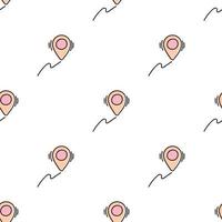 map pin, vector seamless pattern, Editable can be used for web page backgrounds, pattern fills. Cute doodle pin pattern.