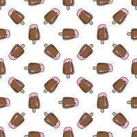 Ice cream seamless pattern on white background. Ice cream doodle illustration background . Assorted Ice Cream for print, add, card and textile vector