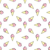Ice cream seamless pattern on white background. Ice cream doodle illustration background . Assorted Ice Cream for print, add, card and textile vector
